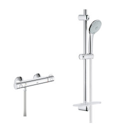 Grohe Shower Set Thermostatic Shower Mixer + EUPHORIA Complete Shower Rail Set, 3 sprays (34840000-EUPHORIA3)