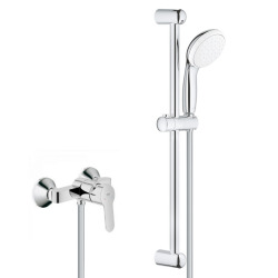 Grohe Shower Set Single-Lever Mixer + Tempesta 100 Complete Shower Set, 1 Spray (MitigeurD1-TEMPESTA4)