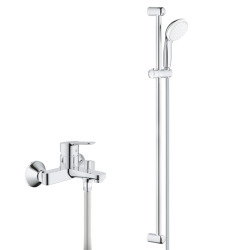 Grohe Shower Set Single-Lever Bath/Shower Mixer + Tempesta 100 Complete Shower Set, 2 Sprays (MitigeurBD1-TEMPESTA90)