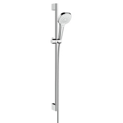 Hansgrohe Shower Set Croma Select E 3 jets 110 Vario with Unica&apos;Croma Rail 0.90m + Thermostatic Shower Mixer, Chrome (13211000-CromaSelect