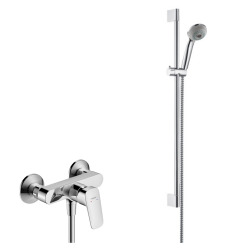 Hansgrohe Shower Set Crometta 85 Multi with Unica Crometta Shower Rail 0.65m + Single-Lever Shower Mixer (71600000-Crometta4)