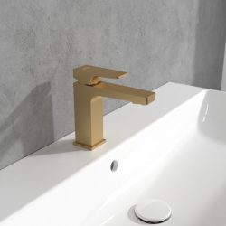 Villeroy & Boch Architectura Single lever basin mixer with waste, Brushed gold (TVW12500100076)