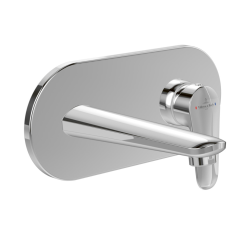 Villeroy & Boch O.Novo Single lever basin mixer, Wall mounted, with waste, Chrome (TVW10511211061)