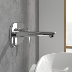 Villeroy & Boch O.Novo Single lever basin mixer, Wall mounted, with waste, Chrome (TVW10511211061)