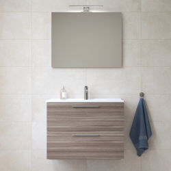 Vitra  Mia Bathroom Unit, Mirror, Washbasin, and LED Lighting Set, 79 x 61 x 39.5 cm - Cordoba (MIASET80C)