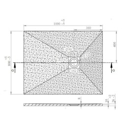 Swiss Aqua Technologies Alek Rectangular shower tray 100 x 80 cm with trap, in cast marble , White (SATALEK10080B)