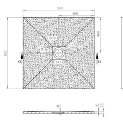 Swiss Aqua Technologies Alek Square shower tray 80x80cm with trap, in cast marble, White (SATALEK80QB)