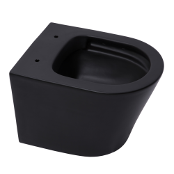 Geberit Toilet set Duofix Frame +  Rimless SAT Infinitio Matt Black bowl + Soft-Close Seat + Matt Black Delta 50 Flush Plate