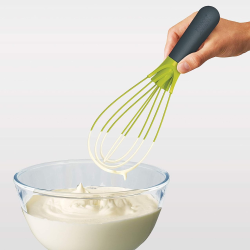 Joseph Joseph Twist™ 2-in-1 Whisk, Flat Whisk for Mixing and Balloon Whisk for Whipping, green (10539)