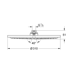 Grohe Rainshower Cosmopolitan 310 Head Shower 1 spray, Cool Sunrise (27477GL0)