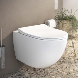 Toilet Pack Vitra Sento Rimless Toilet + SAT Support Frame + Alca Gold Dual Flush Plate (SMARTK-Sento-gold)