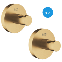 Set of Two Grohe ESSENTIALS Robe Hooks, Brushed Cool Sunrise (40364GN1)