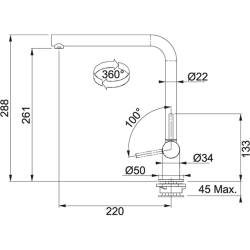 Franke Neptune Single-Lever Under Window Kitchen Mixer Tap, Chrome (115.0263.158)