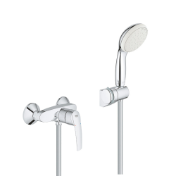 Grohe Shower Set Single-Lever Shower Mixer with Temperature Limiter + Tempesta 100 2-Spray Hand Shower + Holder (32279001-Tempesta3)