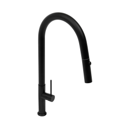 Swiss Aqua Technologies Single-Lever Swivel Spout Kitchen Mixer Tap with Pull-Out Spray, 2 sprays, Matt Black (SATBSD288C)