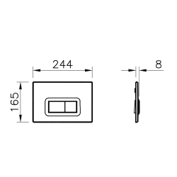 Vitra  Loop R Dual Flush Plate, Glossy White (740-0600)