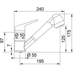 Franke Novara Plus Single-Lever Kitchen Mixer Tap with Pull-Out Spray, Graphite (115.0470.674)