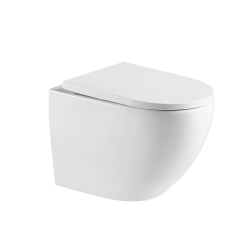 Swiss Aqua Technologies Wall-Hung Rimless Toilet  with Invisible Fixings, Soft-Close Seat (SAT67010RREXP)