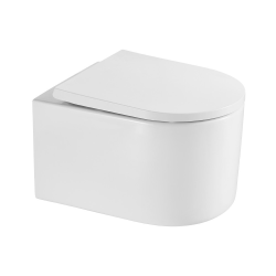 Swiss Aqua Technologies Wall-Hung Rimless Tornado Quiet Toilet with Invisible Fixings, Soft-Close Seat (SAT72010RTORP)