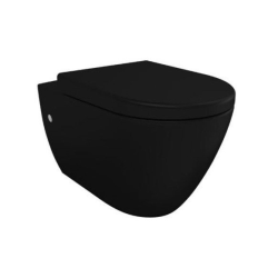 LIVEA Bello wall mounted rimless toilet bowl + soft close seat, black matt (BlackBello)