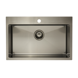 Swiss Aqua Technologies /Grohe Set Stainless Steel Built-In Kitchen Sink, 68x45x21 cm + Single-Lever Tap, Brushed Gun Metal (SATSINK6845BGM-SET1)