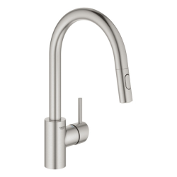 Grohe Concetto Single-Lever Kitchen Mixer with pull-out spray, 2 sprays, SuperSteel (31483DC2)