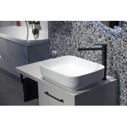 Swiss Aqua Technologies Rectangular countertop washbasin set 50x39x13cm without overflow + Infinitio white free-flow drain