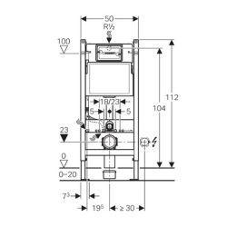 Geberit Pack WC Support frame + Villeroy & Boch ArceauRimless WC + SoftClose seat + White plate (ArceauRimlessGeb3)