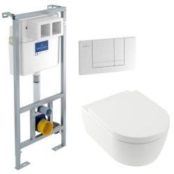 Villeroy & Boch Toilet set Frame+ ArceauRimless wall-mounted bowl + SoftClose seat + Chrome plate (ViconnectArceauRimless)