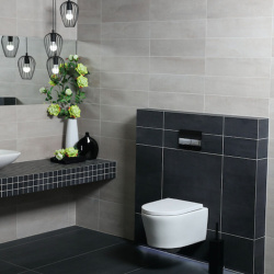 Toilet Pack V-Fix Frame + SAT Rimless Toilet + Soft-Close Seat + Matt Black Flush Plate (V-FixSATrimless-6)