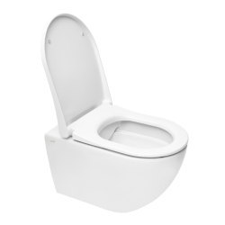 S60 Rimless Wall-Hung Toilet with invisible fixings + soft-close seat, SmoothFlush, White (7510-003-6288)