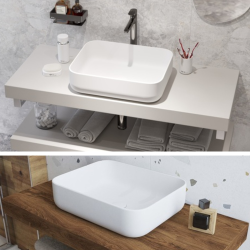 Swiss Aqua Technologies Infinitio Countertop Basin 50 x 39 x 13 cm Without Overflow, White (SATINF5039)