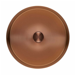 Ceramia Timeless Countertop Basin in Stainless Steel, 38 x 38 x 11 cm, Without Overflow + Drain, Brushed Copper (TMLW-3838BCP)