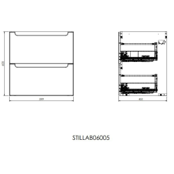 Naturel Additional bathroom cabinet Naturel Stilla 60x60x45 cm white (STILLAB06005)