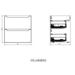 Naturel Additional bathroom cabinet Naturel Stilla 80x60x45 cm white (STILLAB08002)