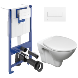 Villeroy & Boch Toilet set Viconnect Cistern Frame + Cersanit S-Line Pro Bowl + Toilet Seat + White flush Plate (VCNSLPRO2)