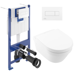 Villeroy & Boch Toilet set Frame + Architectura bowl without rim with invisible fixings + Duroplast seat + White plate (ViConnectArchi3-2)