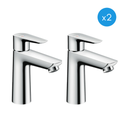 Hansgrohe Talis E 110 Set of 2 CoolStart basin mixers without pull rod or drain (71714000-DUO)