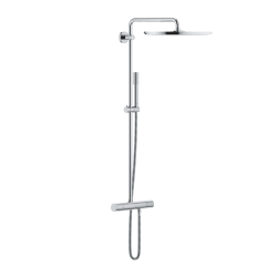 Grohe Rainshower System 400 shower column with thermostatic mixer + overhead shower + hand shower, chrome (G26713000)