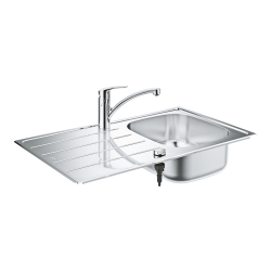 Grohe Eurosmart Built-In Sink & Kitchen Mixer Set, Stainless Steel (G31565SD1)