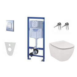 Grohe Toilet set Rapid SL GROHE + Toilet bowl Ideal Standard Tesi Aquablade + flush plate Grohe Skate Chrome (GROHEAQUA-SET)