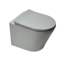 Swiss Aqua Technologies Infinitio wall-hung Rimless toilet Grey Matt and invisible fixings + soft-close seat (GreyInfinitio)