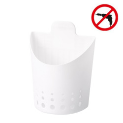 Tesa PowerStrips Small water resistant plastic basket, easy installation without drilling (59705-00000-02)