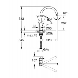 Grohe Gooseneck single lever sink mixer (MitigeurC5)