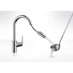 Hansgrohe Focus M41 Kitchen mixer 240 matt black, with pull-out 2-jet shower (31815670)