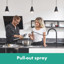 Hansgrohe Talis M54 Single lever kitchen mixer 210, with pull-out spray 2 jets, matt black (72800670)