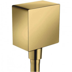 Hansgrohe FixFit Square Wall outlet  with non-return valve, polished gold-optic (26455990)