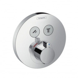 Hansgrohe Finishing set ShowerSelect S Thermostatic mixer for concealed installation for 2 outlets, Chrome (15743000)