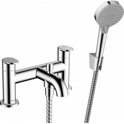 Hansgrohe Vernis Blend Set 2-hole rim mounted bath/ shower mixer + hand shower with holder, Chrome (71461000)