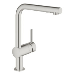 Grohe Minta Sink mixer with pull-out shower, Supersteel (30274DC0)